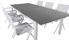 Τραπέζι εξωτερικού χώρου Dallas 668, Polyξύλο, 74x100cm, 48 kg, Γκρι, Άσπρο, Μέταλλο | Epipla1.gr