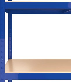 vidaXL Ραφιέρα Γωνιακή 5 Επιπέδων Μπλε από Ατσάλι &amp; Επεξεργασμένο Ξύλο