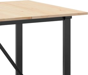 vidaXL Τραπέζι Τραπεζαρίας Πλαίσιο Ο Μασίφ Πεύκο/Ατσάλι