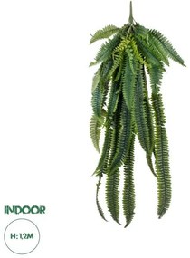 Artificial Garden FERN HANGING BRANCH 20247 Τεχνητό Διακοσμητικό Κρεμαστό Φυτό Φτέρη Υ120cm Globostar 20247