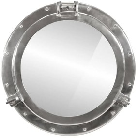 vidaXL Καθρέφτης Φινιστρίνι Τοίχου Ø50 εκ. από Αλουμίνιο και Γυαλί