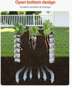 VEVOR Metal Raised Garden Bed 4x2x2 ft Outdoor Galvanized Planter Box Silver