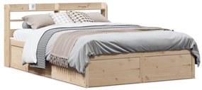 vidaXL Πλαίσιο Κρεβατιού Κεφαλάρι 150x200 εκ Μασίφ Πεύκο