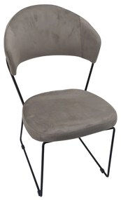 Artekko Moon Καρέκλα με Μεταλλικό Σκελετό και Βελούδο Γκρι/Μαύρο (55x55x80)cm