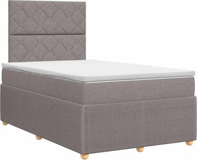vidaXL Κρεβάτι box spring με στρώμα Taupe 120 x 200 cm Ύφασμα
