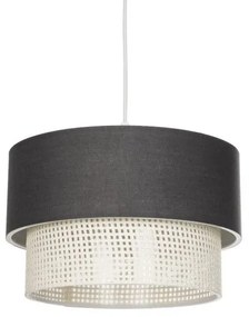 SISSIE 203-0140 Μοντέρνο Κρεμαστό Φωτιστικό Καπέλο Μονόφωτο 1 x E27 IP20 Γκρι & Λευκό Ύφασμα -Μ30 x Π30 x Υ93cm Globostar 203-0140 Λευκό