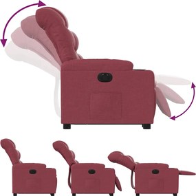vidaXL Πολυθρόνα Ηλεκτρική Ανακλ. Μπορντό Υφασμάτινη
