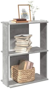 vidaXL Βιβλιοθήκη 3 επιπέδων Μπετόν Γκρι 60x30x80 cm Ξύλινη κατασκευή