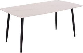 Τραπέζι Rav λευκό μαρμάρου sintered stone-μαύρο μέταλλο 160x90x75