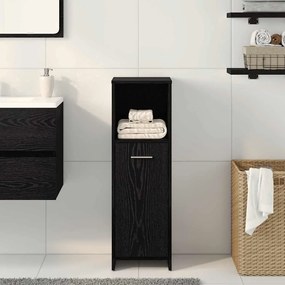 vidaXL Ντουλάπι Μπάνιου Μαύρο Δρυς 30x30x95 εκ. από Τεχνητό Ξύλο