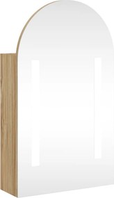 vidaXL Καθρέφτης Μπάνιου με Ντουλάπι &amp; LED Αψίδα Δρυός 42x13x70 εκ.