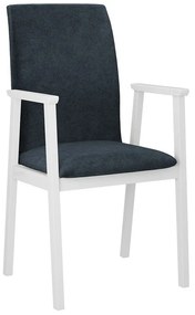 Καρέκλα Victorville 336, Άσπρο, Μπλε, 91x43x40cm, 7 kg, Ταπισερί, Ξύλινα, Μπράτσα, Ξύλο: Σημύδα | Epipla1.gr