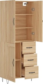 vidaXL Ντουλάπι Sonoma δρυς 69,5 x 34 x 180 εκ. από Επεξεργασμένο Ξύλο