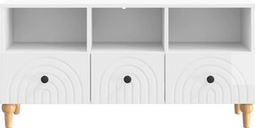 vidaXL Ντουλάπι TV 102 x 34,5 x 50 εκ. Υψηλής Στιλπνότητας Λευκό
