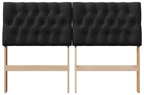 vidaXL Ταπετσαρισμένο κεφαλάρι Μαύρο 135 cm Στερεά ξυλεία πεύκου