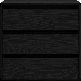 vidaXL Ντουλάπι με Συρτάρια 3-Συρτάρι Μαύρο 61 x 41 x 58 εκ