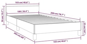 Πλαίσιο Κρεβατιού με Κεφαλάρι Taupe 100x200 εκ. Υφασμάτινο - Μπεζ-Γκρι