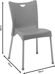 Καρέκλα Crafted pakoworld PP πράσινο-αλουμίνιο γκρι