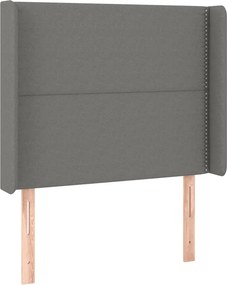 vidaXL Κρεβάτι Boxspring με Στρώμα &amp; LED Σκ.Γκρι 100x200 εκ Υφασμάτινο