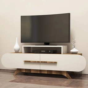 Έπιπλο Τηλεόρασης Καρυδιά / Κρέμ RASE 145x36,8x49,8