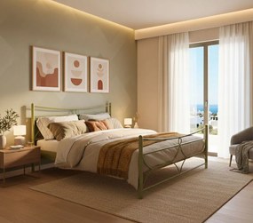 Κρεβάτι Pier-90x200-Χρυσό-Με ποδαρικό