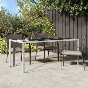 vidaXL Τραπέζι Κήπου Λευκό 190 x 90 x 75 cm συνθετικό ρατάν