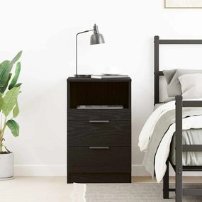 vidaXL Κομοδίνο Μαύρη Δρυς 40 x 36 x 65 cm Επεξεργασμένο Ξύλο