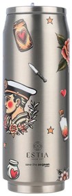 Ποτήρι - Θερμός Old School Ink Save The Aegean 01-31282 500ml Silver-Multi Estia