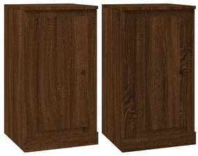vidaXL Ντουλάπια 2 τεμ. Καφέ Δρυς 37,5x35,5x67,5 εκ Επεξεργ. Ξύλο