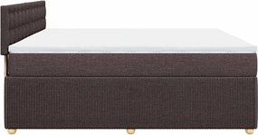 vidaXL Κρεβάτι Boxspring με Στρώμα Σκούρο Καφέ 180x200 εκ Υφασμάτινο