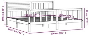 ΠΛΑΙΣΙΟ ΚΡΕΒΑΤΙΟΥ 200 X 200 ΕΚ. ΑΠΟ ΜΑΣΙΦ ΞΥΛΟ ΠΕΥΚΟΥ 3101173