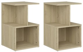 vidaXL Κομοδίνα 2 τεμ. Sonoma Δρυς 35 x 35 x 55 εκ. από Επεξ. Ξύλο