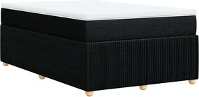 vidaXL Κρεβάτι Boxspring με Στρώμα Μαύρο 120x200 εκ. Υφασμάτινο