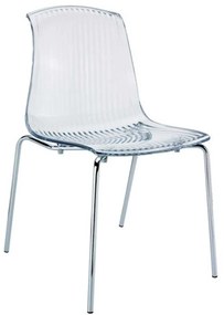 Καρέκλα Allegra Clear 32-0068  50X54X84 cm Siesta Σετ 4τμχ Μέταλλο,Πολυπροπυλένιο
