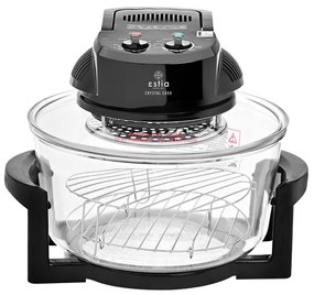 Φουρνάκι Ρομποτ Crystal Cook 1400W 12Lt Με Αντιστάσεις Μαύρο - Estia