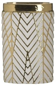 Βάζο Κεραμικό 3-70-619-0036 14x8x23cm White-Gold Inart Ceramic