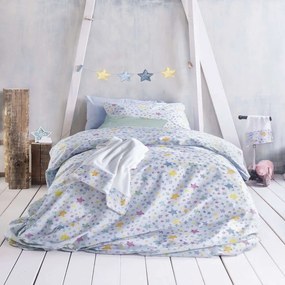 Κουβερλί Παιδικό Σετ 2τμχ Symbol Glow Blue Ρυθμός Μονό 160x240cm 100% Βαμβάκι