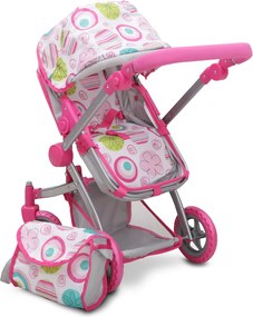 Doll pram Pink rose 9651b