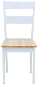 Καρέκλα York pakoworld σε λευκή-φυσική απόχρωση 39.5x47.5x89εκ