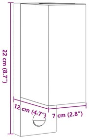 vidaXL Φωτιστικό Τοίχου Εξωτερ. Χώρου με Αισθητήρα Μαύρο Χυτό Αλουμ.