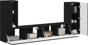 vidaXL Σετ επίπλου τηλεόρασης 4 pcs Μαύρο Επεξεργασμένο ξύλο