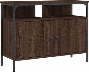 vidaXL Ντουλάπι Νιπτήρα Μπάνιου Καφέ Δρυς 80x30x60 εκ. Επεξ. Ξύλο