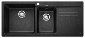 Blanco Naya 8 S Anthracite SILGRANIT™ PuraDur™ Γρανιτένιος Νεροχύτης Ένθετος με 2 Γούρνες και Ποδιά Δεξιά 116x50cm