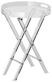 VEVOR Acrylic Folding Tray Table, Acrylic End Table with Folding X Leg, Clear Acrylic Side Table for Coffee, Drink, Food, Snack used in Living Room, Bedroom, and Study