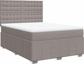 vidaXL Κρεβάτι Boxspring με Στρώμα Taupe 140x190 εκ. Υφασμάτινο