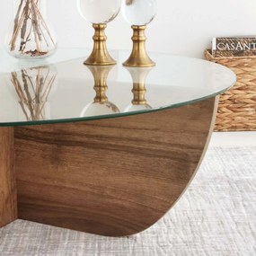 Τραπέζι Σαλονιού (Φ90x30) A-G Lily 552NOS2238 Walnut
