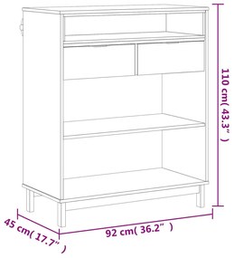 Τραπέζι Μπαρ FLAM 92 x 45 x 110 εκ. από Μασίφ Ξύλο Πεύκου - Καφέ