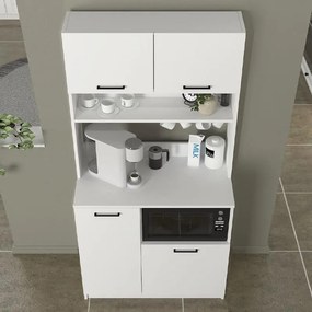 Έπιπλο κουζίνας Tuco 2 Megapap χρώμα λευκό 90x40x180εκ.