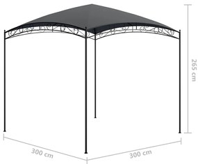 vidaXL Κιόσκι Ανθρακί 3 x 3 x 2,65 μ. 180 γρ./μ²