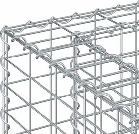 vidaXL Ανασηκωμένο κρεβάτι gabion Ασημί